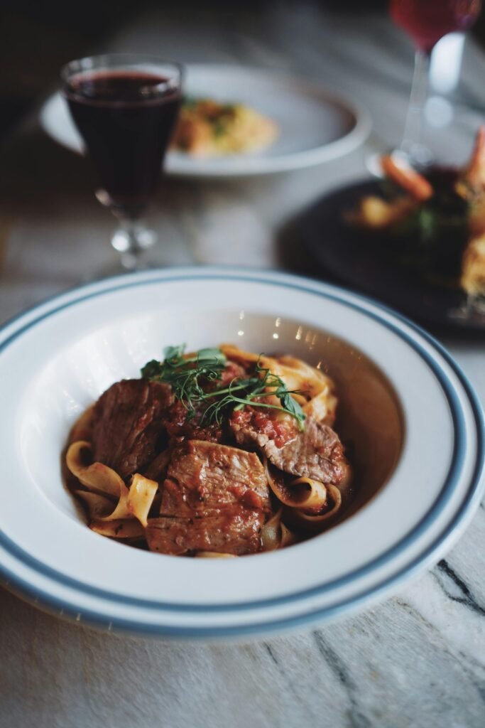 A Fusion Of Indo European Cuisines: samosa- Beef Rendang Pasta