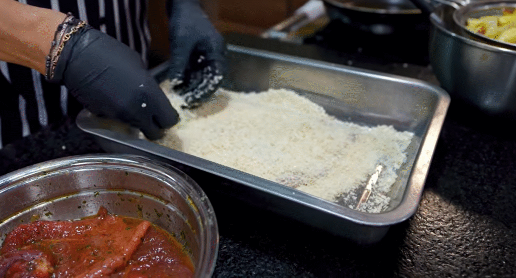 Lionel Messi's Favorite Food Milanesa Napolitana Recipe - meat with bread crumbs 02