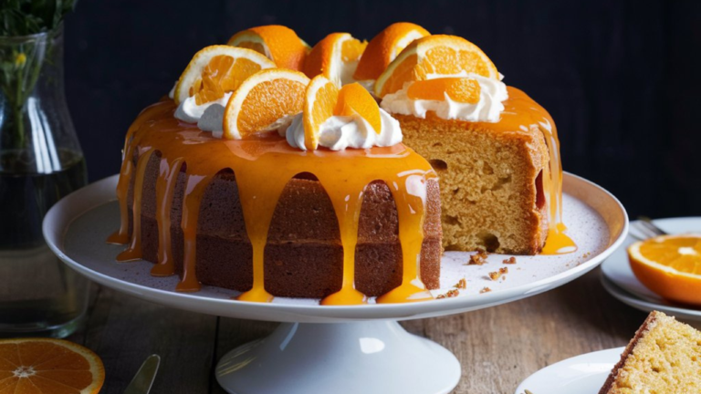 Orange Shower Cake Recipe | My Childhood Love